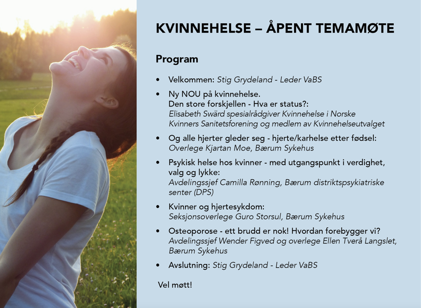 Kvinnehelse - åpent temamøte 23. oktober